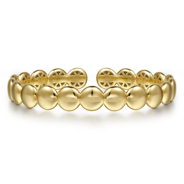 14K Yellow Gold Circle Cuff Bangle