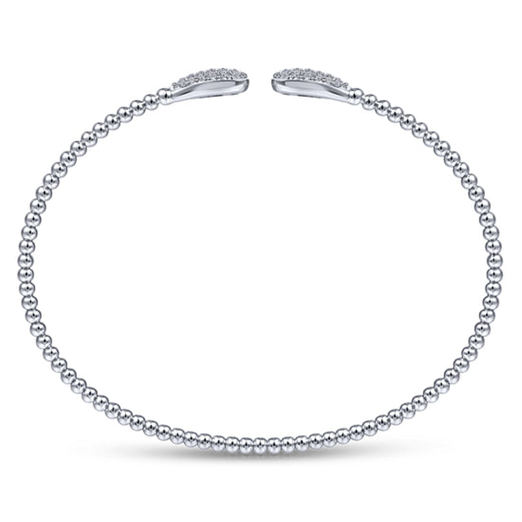 14K White Gold "Gabriel & Co." Bujukan Diamond Teardrops Bangle Bracelet