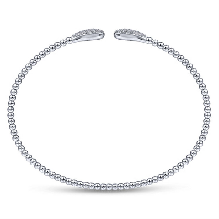 14K White Gold "Gabriel & Co." Bujukan Diamond Teardrops Bangle Bracelet