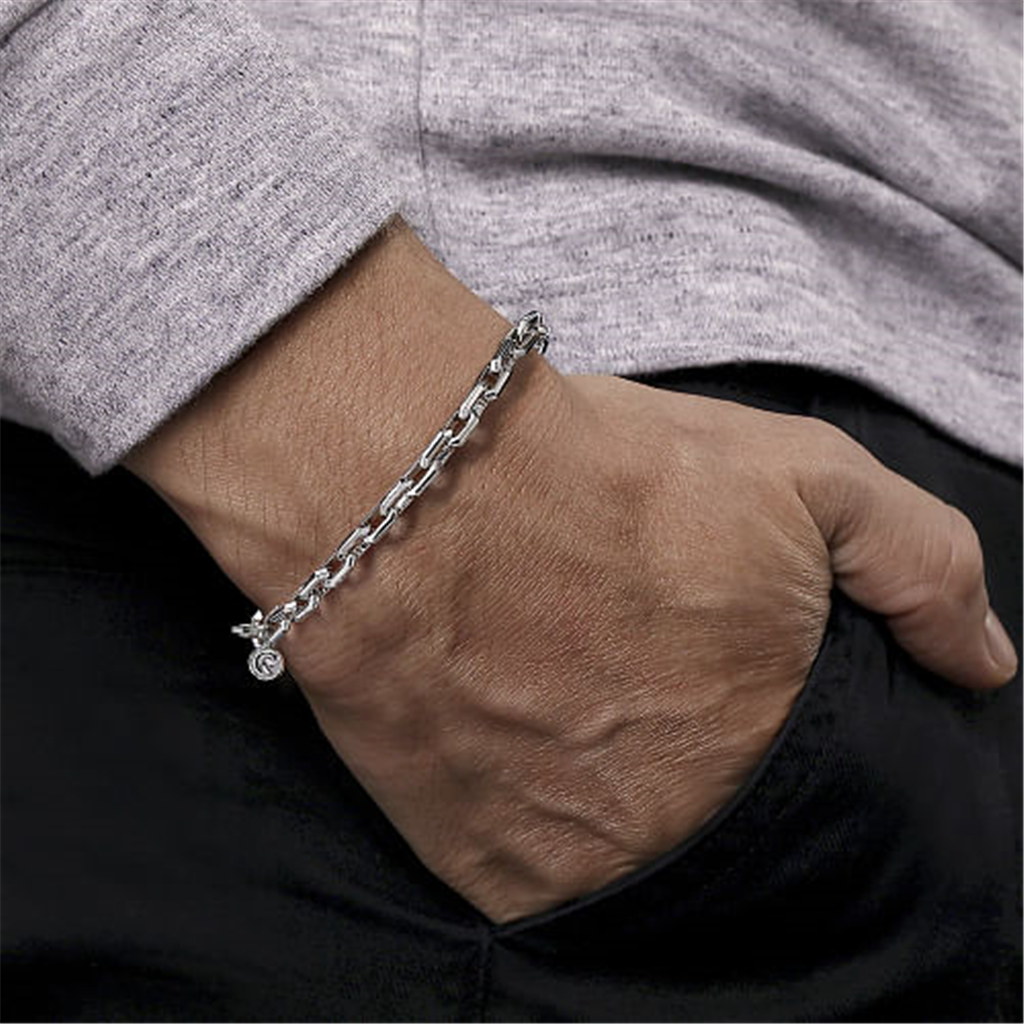 Men's Sterling Silver "Gabriel & Co." Link Bracelet