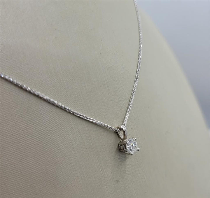 14K White Gold 0.25 ctw Round cut Lance & Co Diamond Necklace