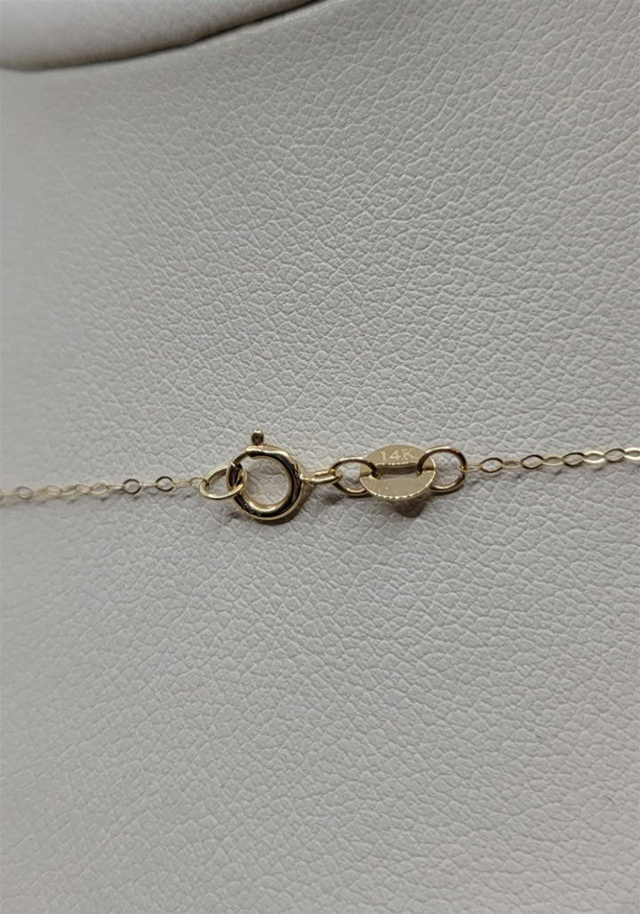 18" 14K Yellow Gold Ruby & Diamond Circle Fashion Necklace