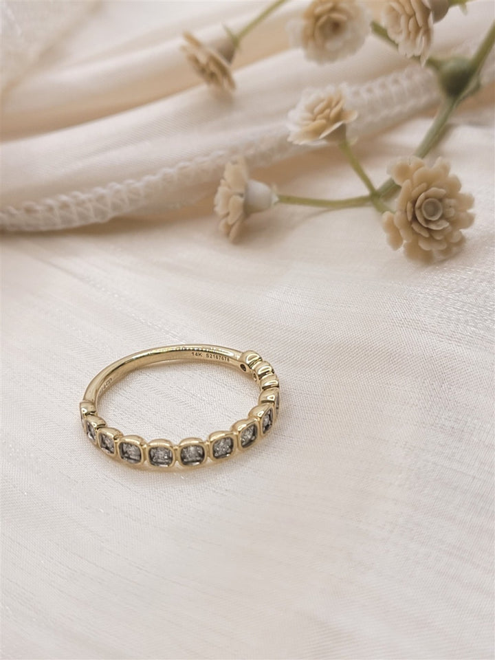 14K Yellow Gold Diamond Stackable Ring