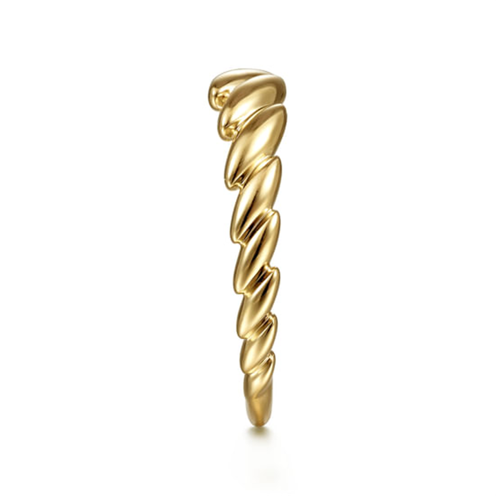14K Yellow Gold Tilted Leaf Ring