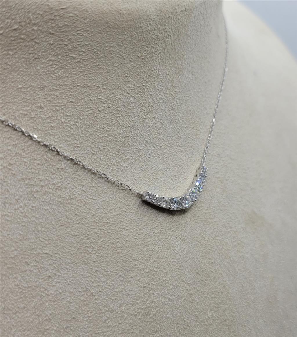 14K White Gold 0.50 ctw Round cut Diamond Necklace