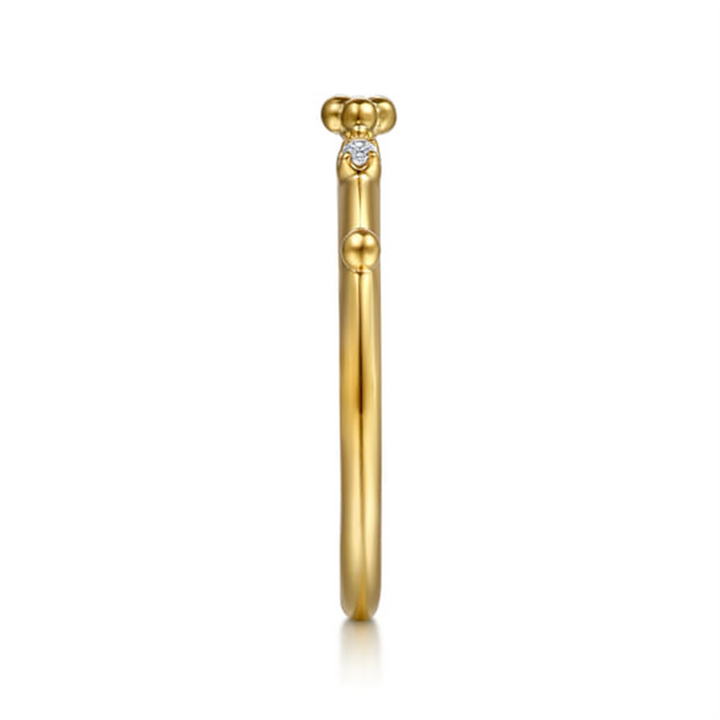 14K Yellow Gold Bujukan Diamond Stackable Ring