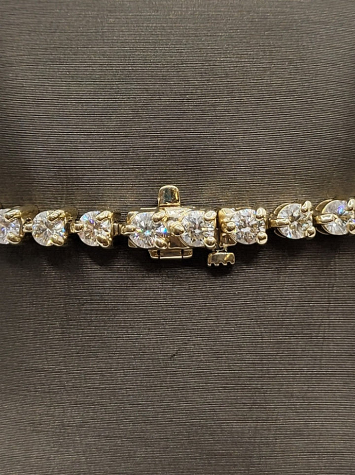 14K Yellow Gold 6 Ct Natural Diamond Tennis Bracelet