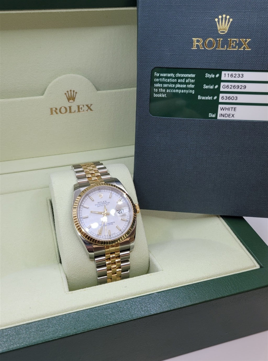 Certified Pre-Owned Stainless Steel & 18K Yellow Gold White Dail Datejust