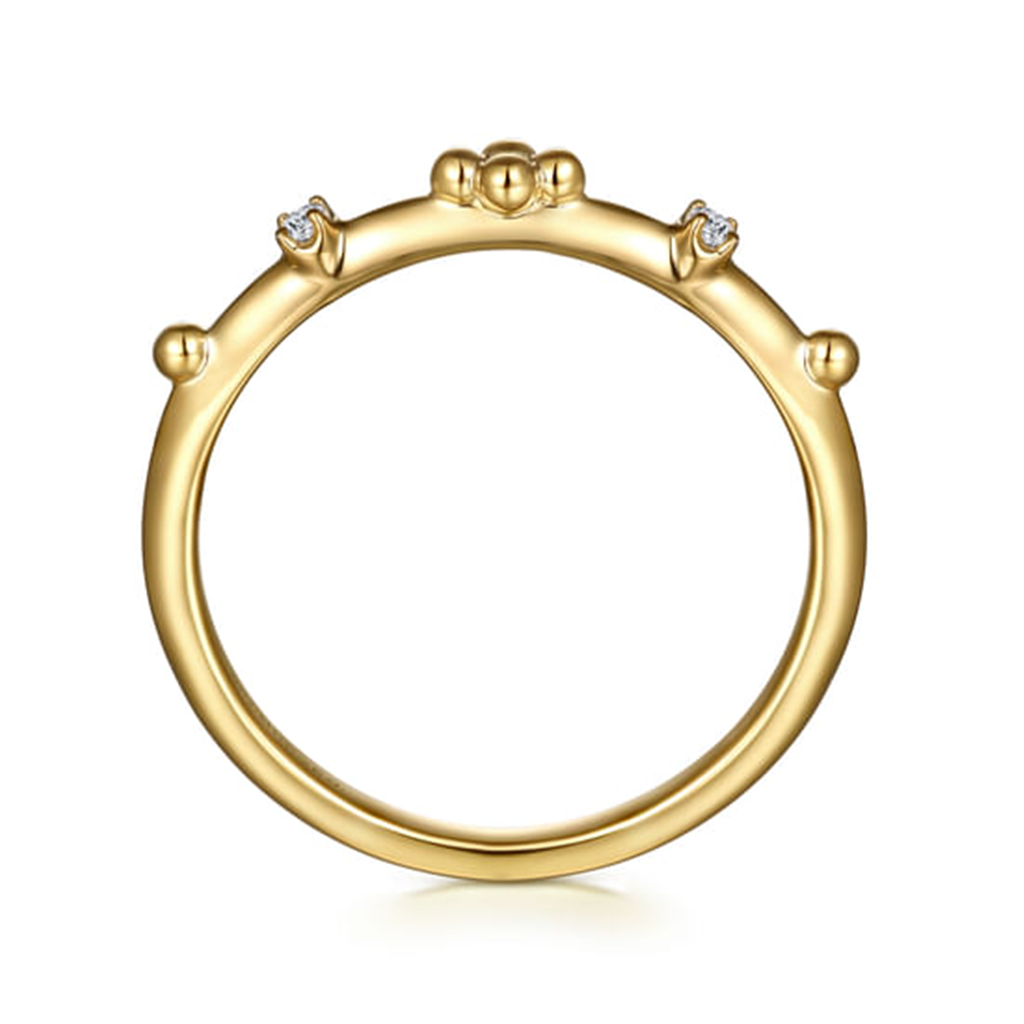 14K Yellow Gold Bujukan Diamond Stackable Ring
