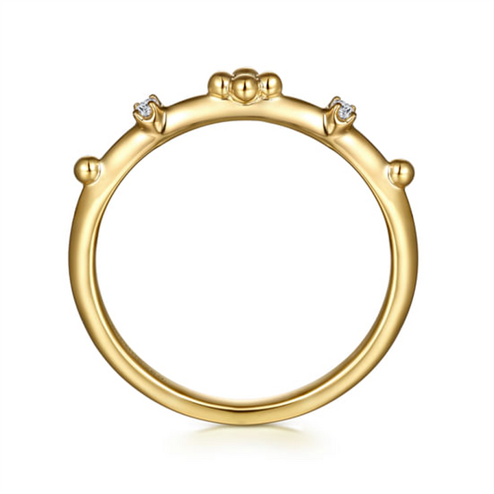 14K Yellow Gold Bujukan Diamond Stackable Ring