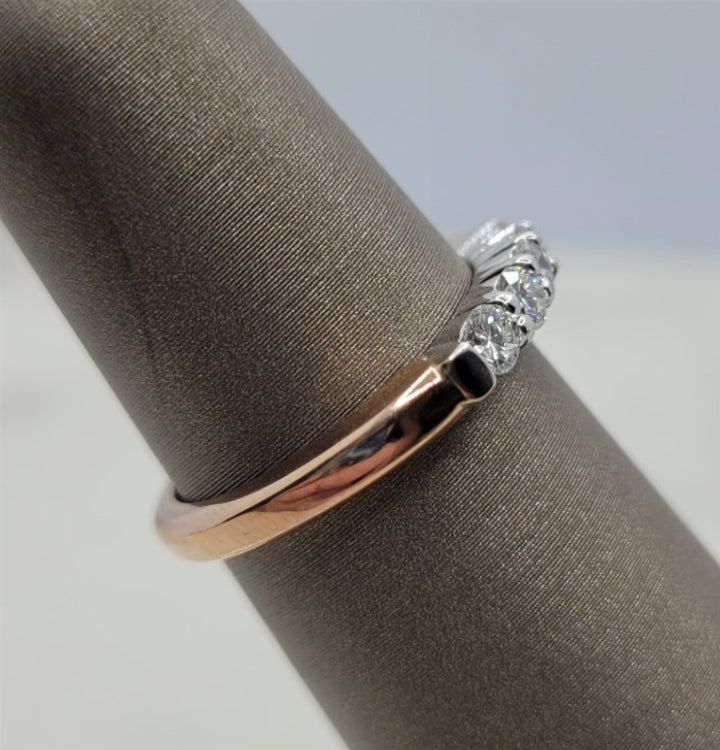 14K Two-Tone Gold Prong Set Diamond Wedding Ring