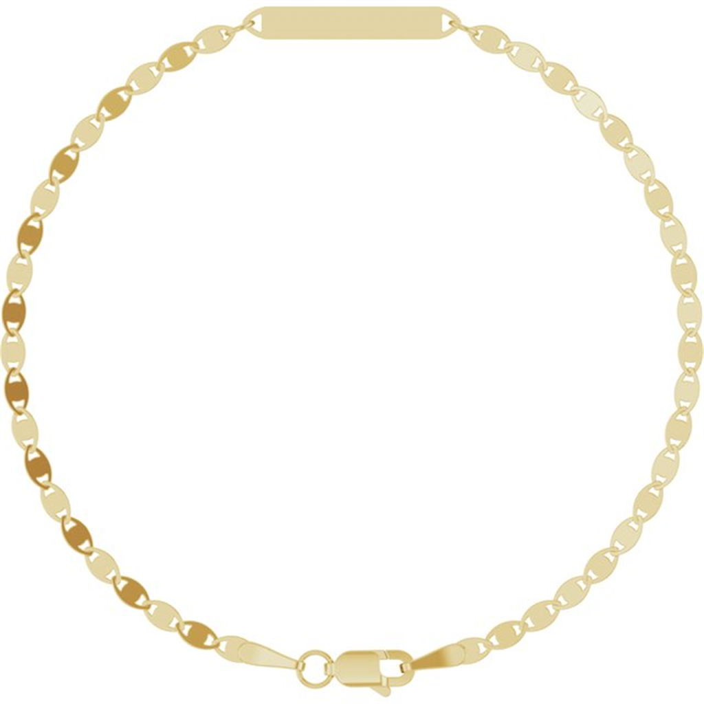 14K Yellow Gold Engravable Bar Mirror Bracelet