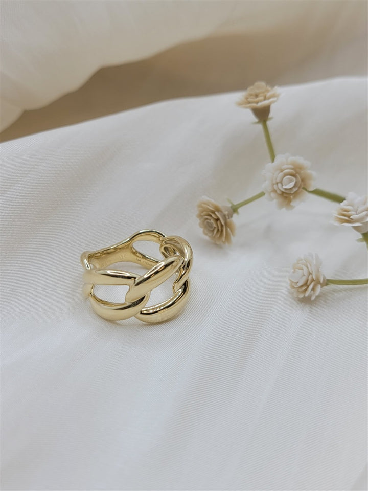 14K Chain Link Gold Fashion Ring