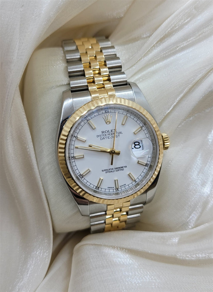 Certified Pre-Owned Stainless Steel & 18K Yellow Gold White Dail Datejust
