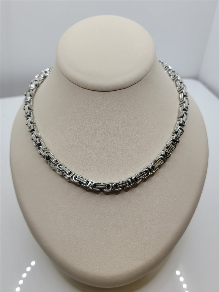 22/24" 5mm Stainless Steel Byzantine Mens Chain