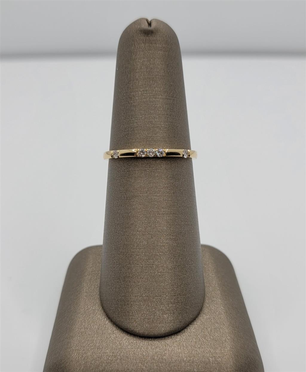 14K Yellow Gold Spaced Diamond Stackable Fashion Ring