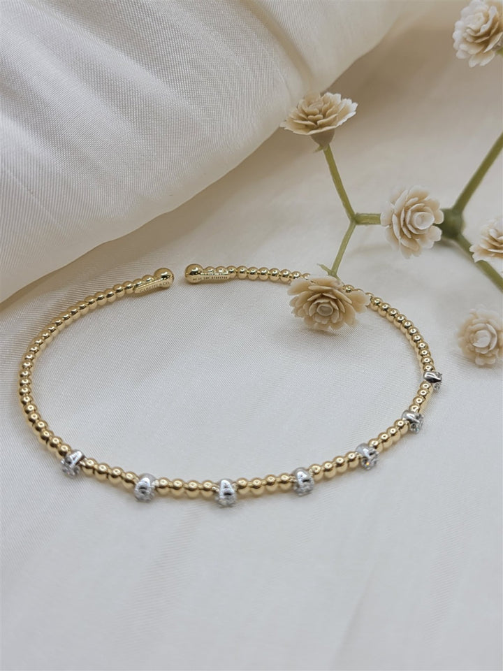 14K Two-Tone Gold Gabriel & Co. Bujukan 0.22 ctw Round cut Diamond Bracelet