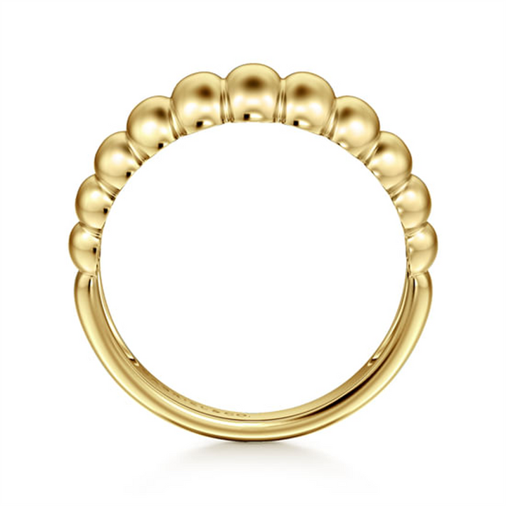 14K Yellow Gold Graduating Dome Stations Ring
