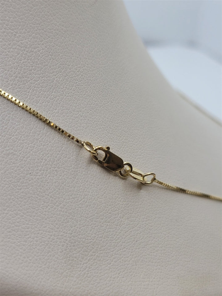 14K Yellow Gold Emerald Solitaire Necklace