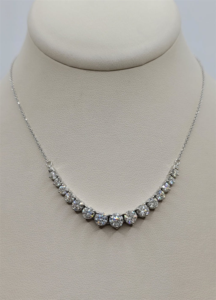 17.5" Adjustable 14K White Gold Graduated Diamond Necklace