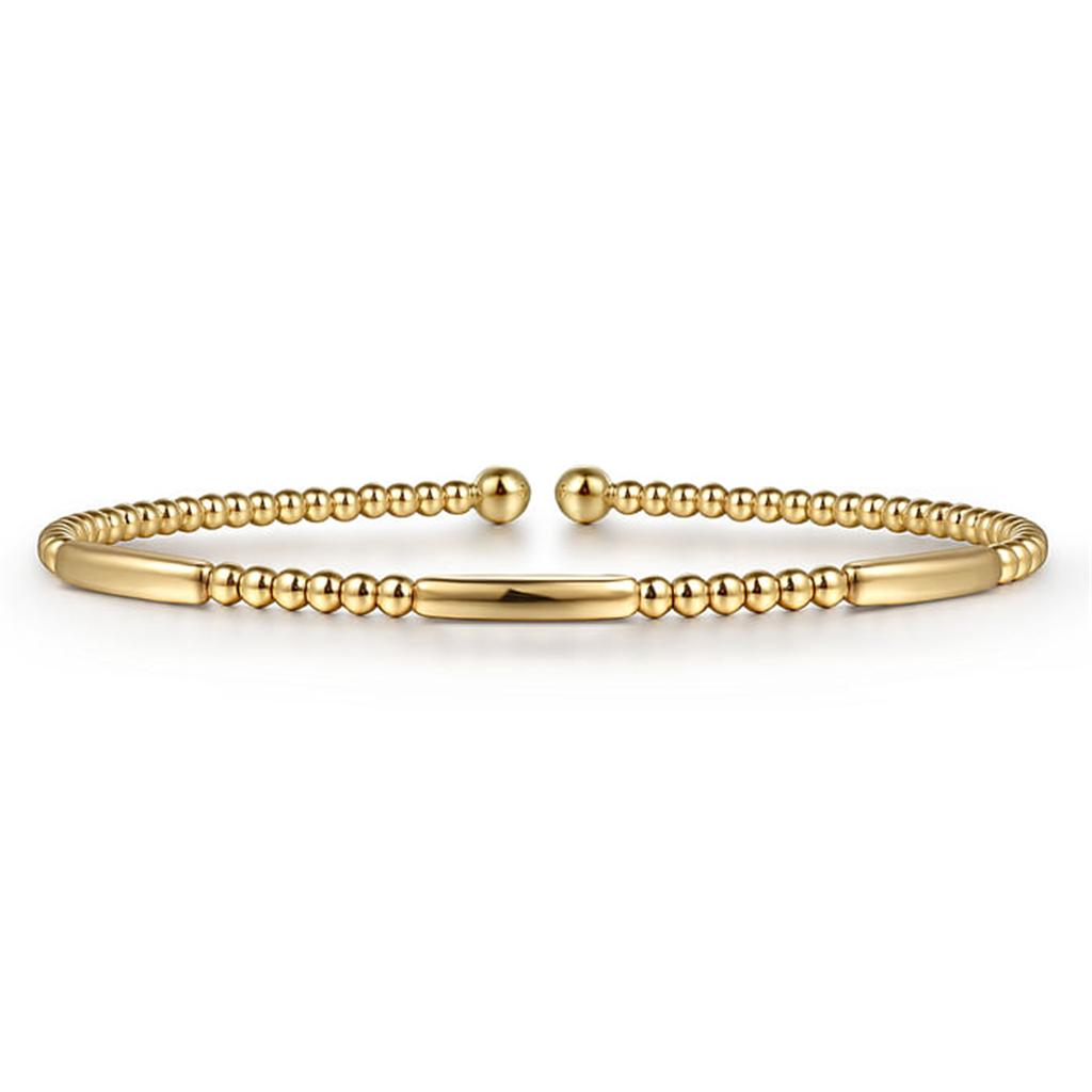 14K Yellow Gold "Gabriel & Co." Polished Bujukan Open Bangle Bracelet