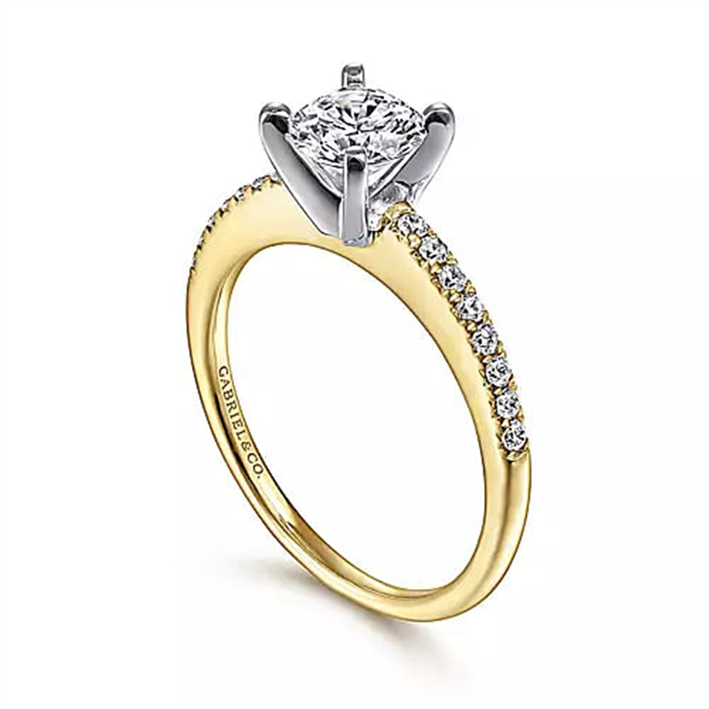 14K Two-Tone Gold Gabriel & Co Diamond Ring Mounting