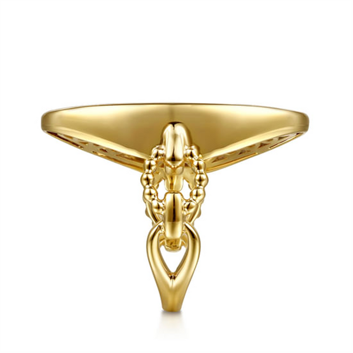 14K White & Yellow Gold Bujukan And Diamond Signet Ring