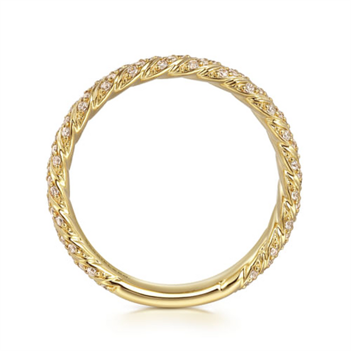 14K Yellow Gold Gabriel & Co Diamond Stackable Fashion Ring