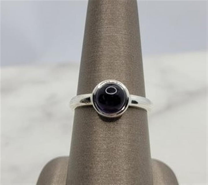 Sterling Silver  Amethyst Solitaire  Ring
