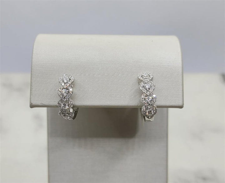 14K White Gold "Arya's" .70 ctw Diamond Hoop Earrings