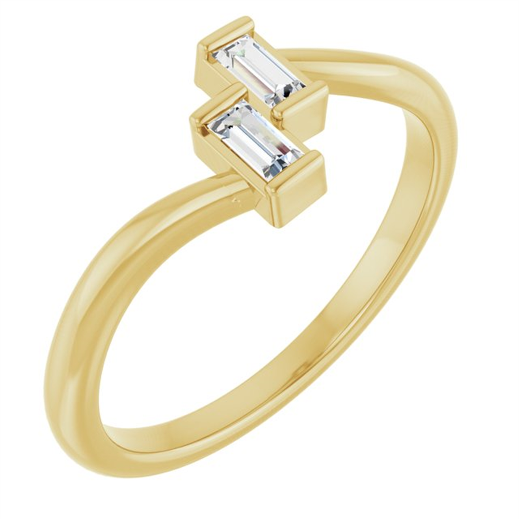 14K Yellow Gold Two-Stone Diamond Fashion Ring