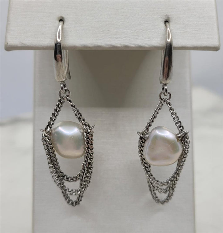 Honora Pearl & Chain Fashion Dangle Earrings