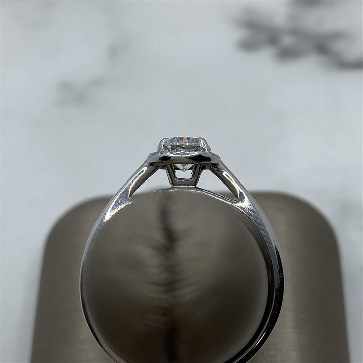 14k White Gold Diamond Halo Engagement Ring