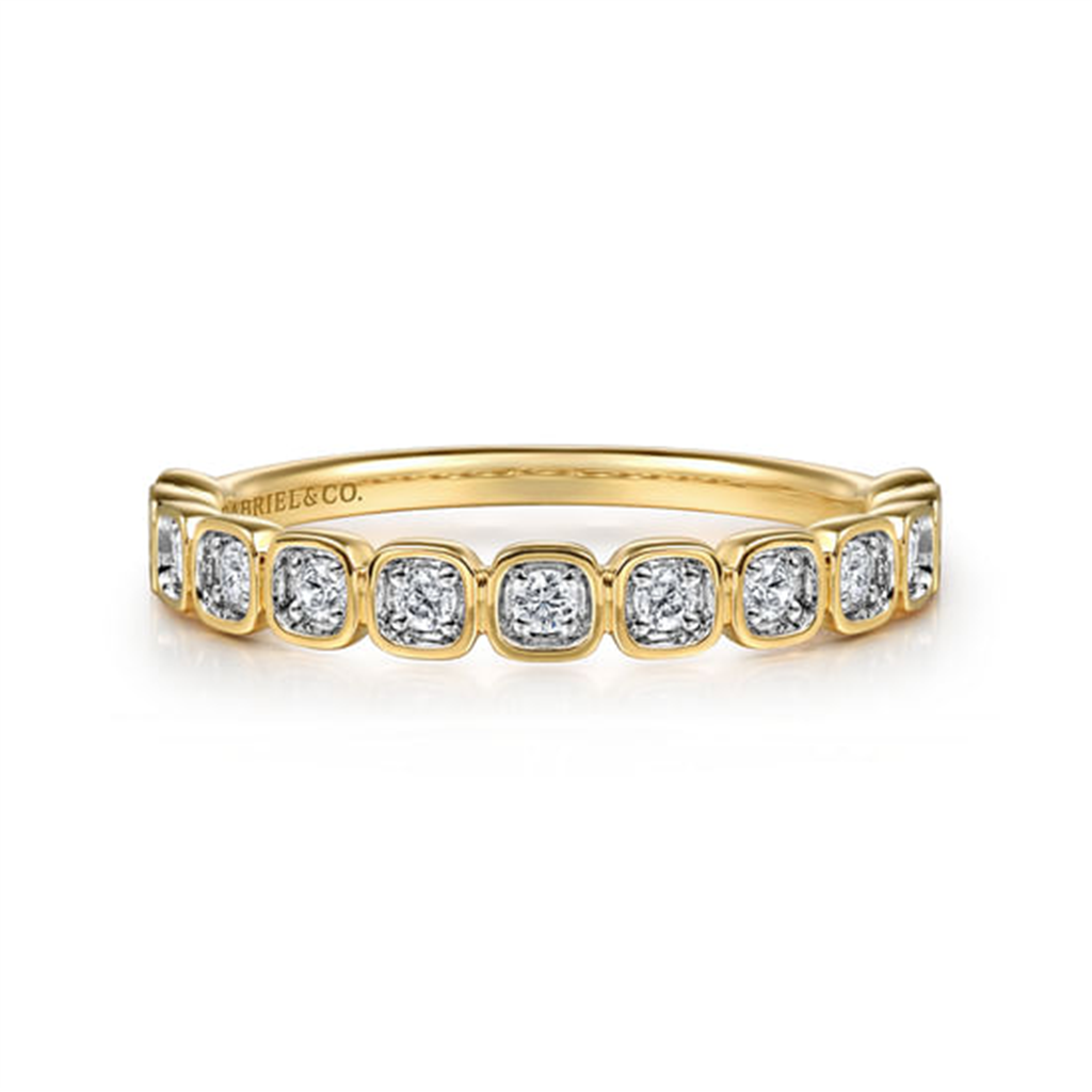14K Yellow Gold Diamond Stackable Ring