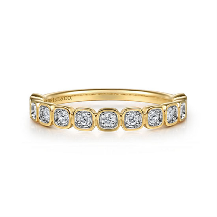14K Yellow Gold Diamond Stackable Ring