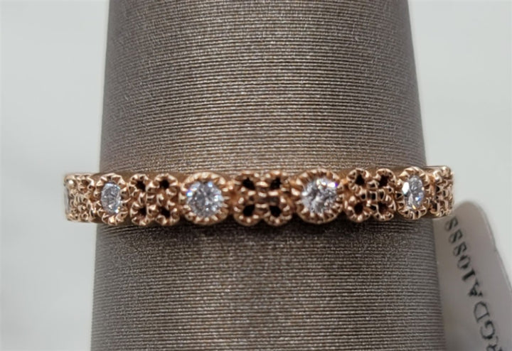 14K Rose Gold Stackable Diamond Fashion Ring