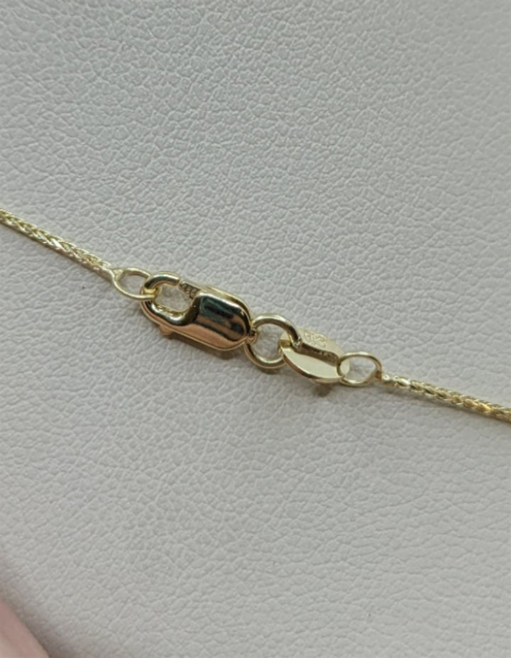 14K Yellow Gold Diamond Cut Cross Pendant Necklace