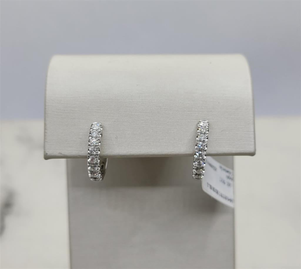 14K White Gold "Arya's" .50 ctw Diamond Hoop Earrings