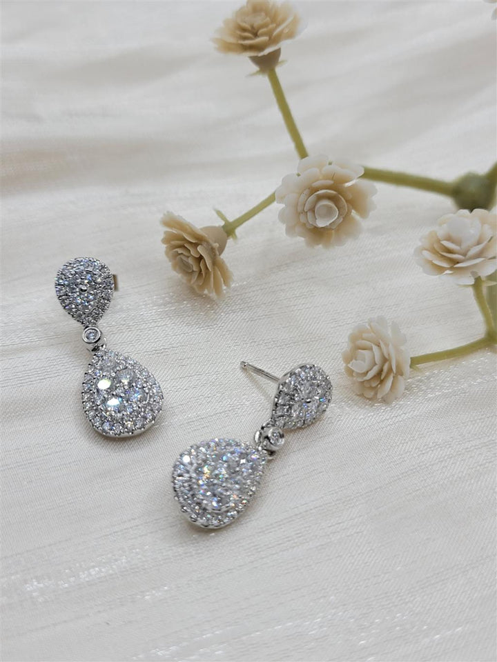 14K White Gold "Arya" Diamond Fashion Earrings