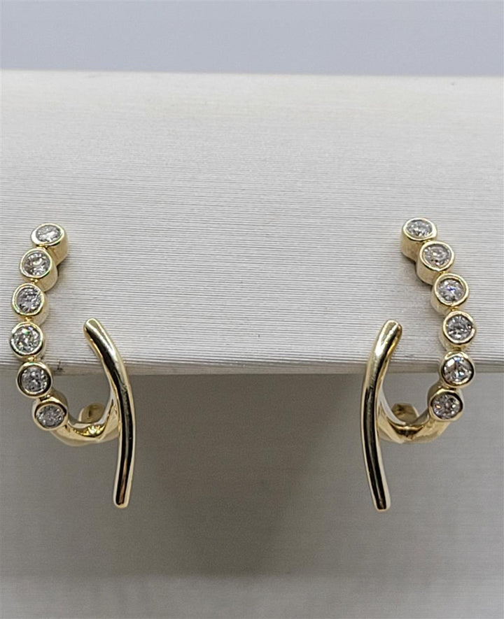 10K Yellow Gold Diamond Fashion Earrings