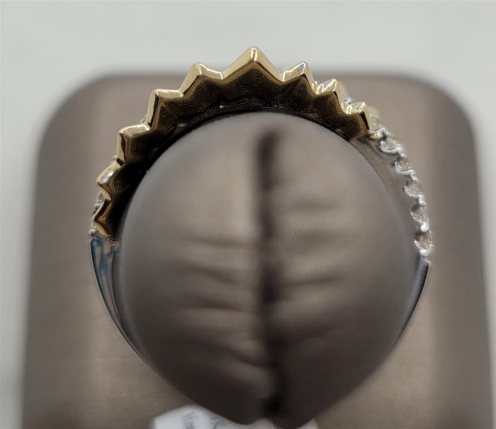 14K Two-Tone Gold Fan Style Diamond Fashion Ring