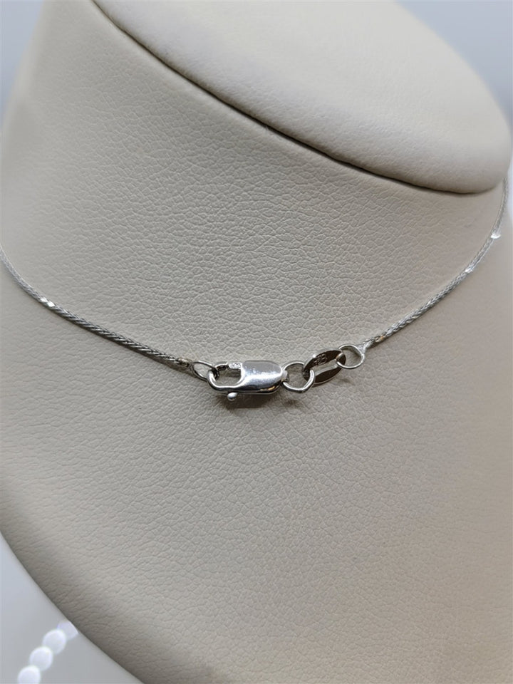 14K White Gold Diamond Cluster Pendant Necklace