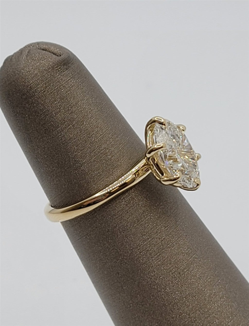 14K Yellow Gold Oval Lab Grown Diamond Solitaire Engagement Ring