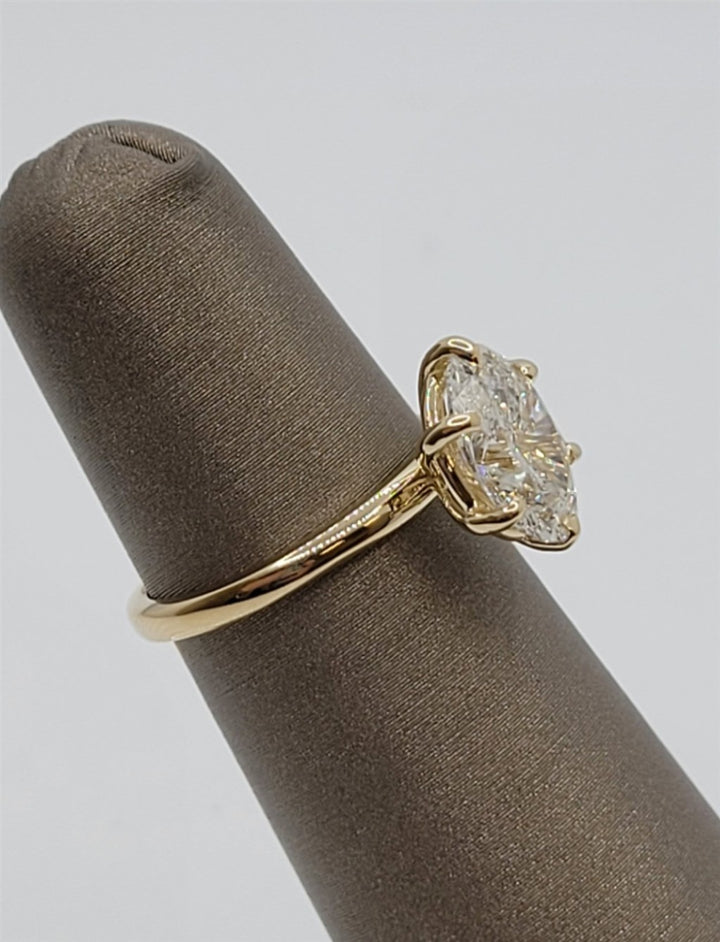 14K Yellow Gold Oval Lab Grown Diamond Solitaire Engagement Ring