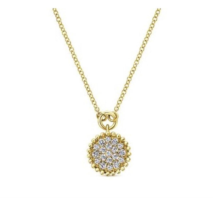 14K Yellow Gold 0.26 ctw Round cut Gabriel & Co. Diamond Necklace