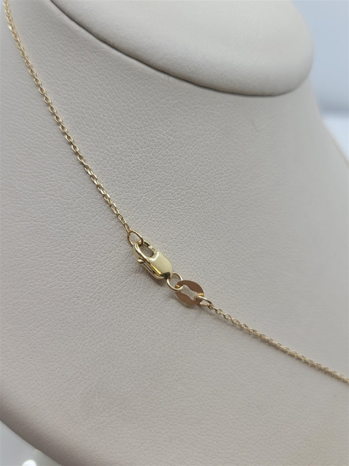 14K Yellow Gold Aquamarine Solitaire Necklace