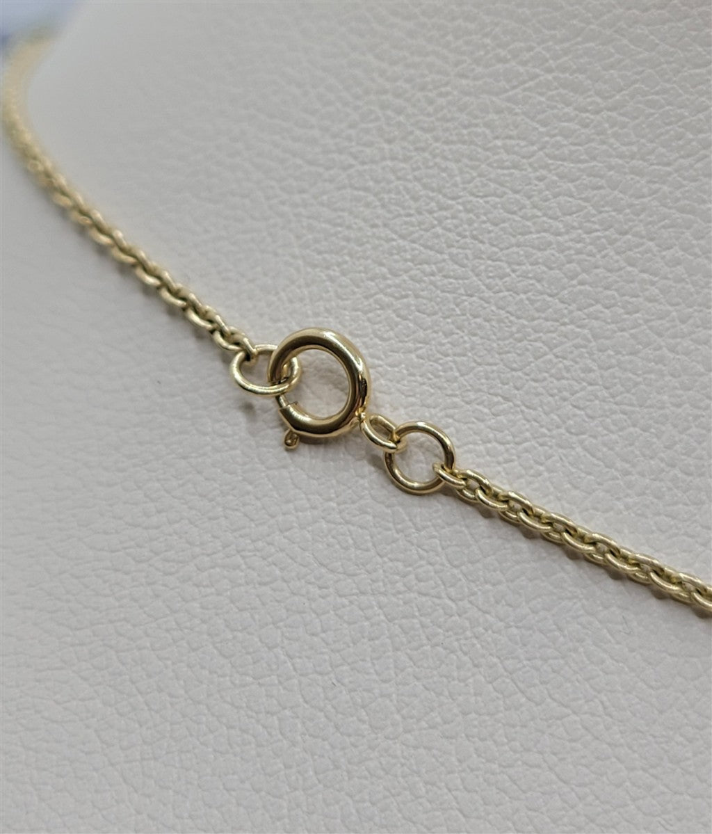 18" 14K Yellow Gold Blue/Green Tourmaline & Diamond Fashion Necklace