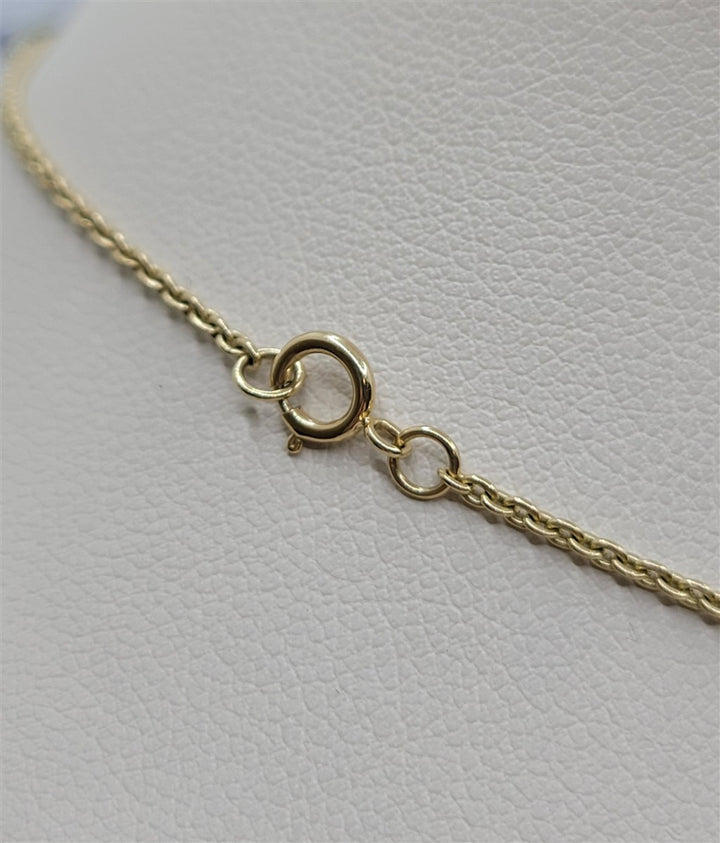 18" 14K Yellow Gold Blue/Green Tourmaline & Diamond Fashion Necklace