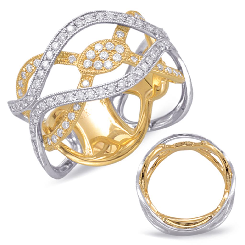 14K Two-Tone Gold Fashion S Kashi Diamond Fashion Ring