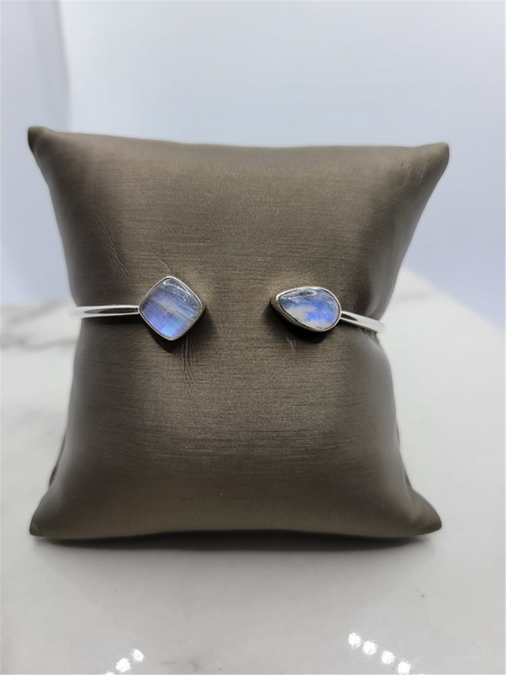 Sterling Silver Moonstone Bangle Bracelets